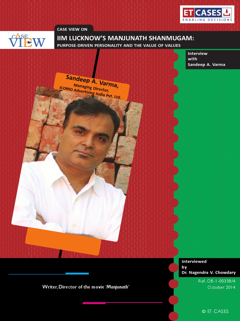 IIM Lucknow's Manjunath Shanmugam: Purpose-Driven ...