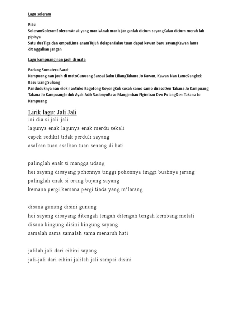 Lirik Lagu Jali Jali