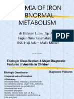 Anemia of Iron Abnormal Metabolism: DR Bidasari Lubis, Sp. A (K) Bagian Ilmu Kesehatan Anak RSU Haji Adam Malik Medan