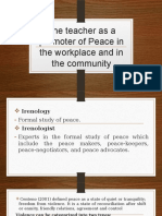 The Teacher As A Promoter of Peace in