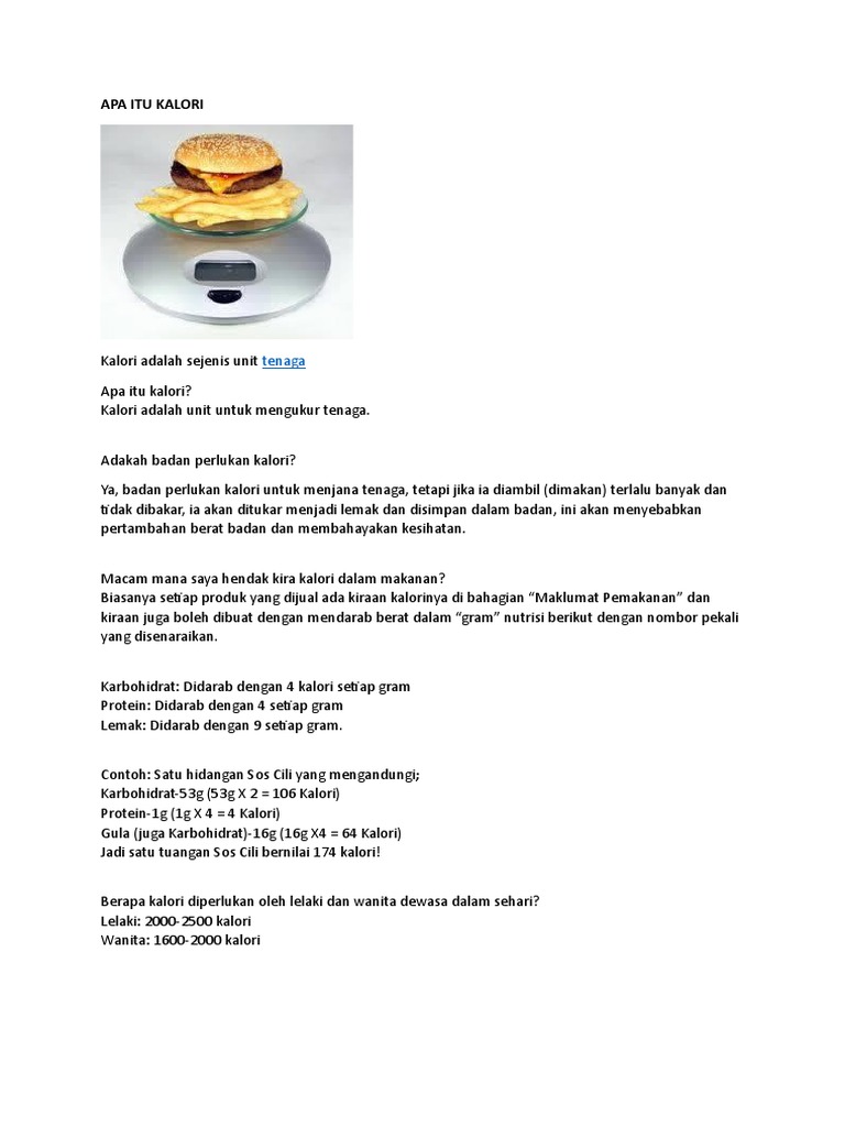 Apa Itu Kalori Pdf