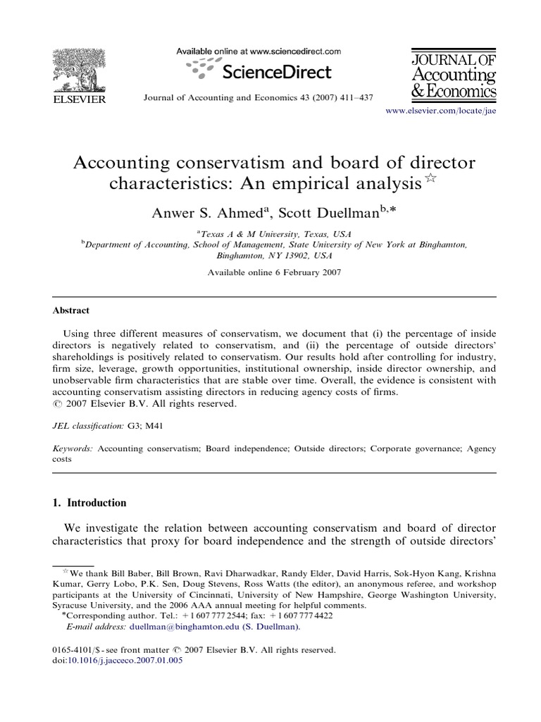 Board Characteristics and Accounting Conservatism | PDF | Board Of ...