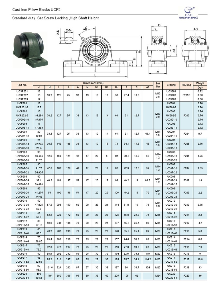 Cast Iron Beairng Units | PDF | Screw | Bearing (Mechanical)