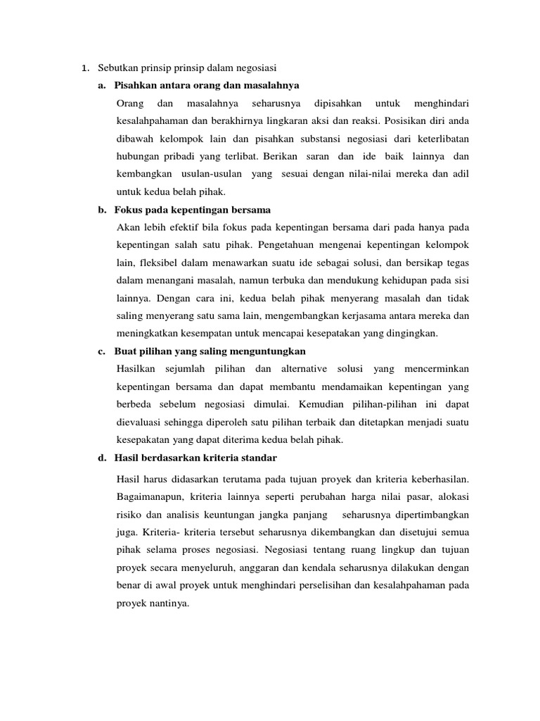 Pertanyaan Negosiasi