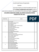 summer personal and family finance pacing guide