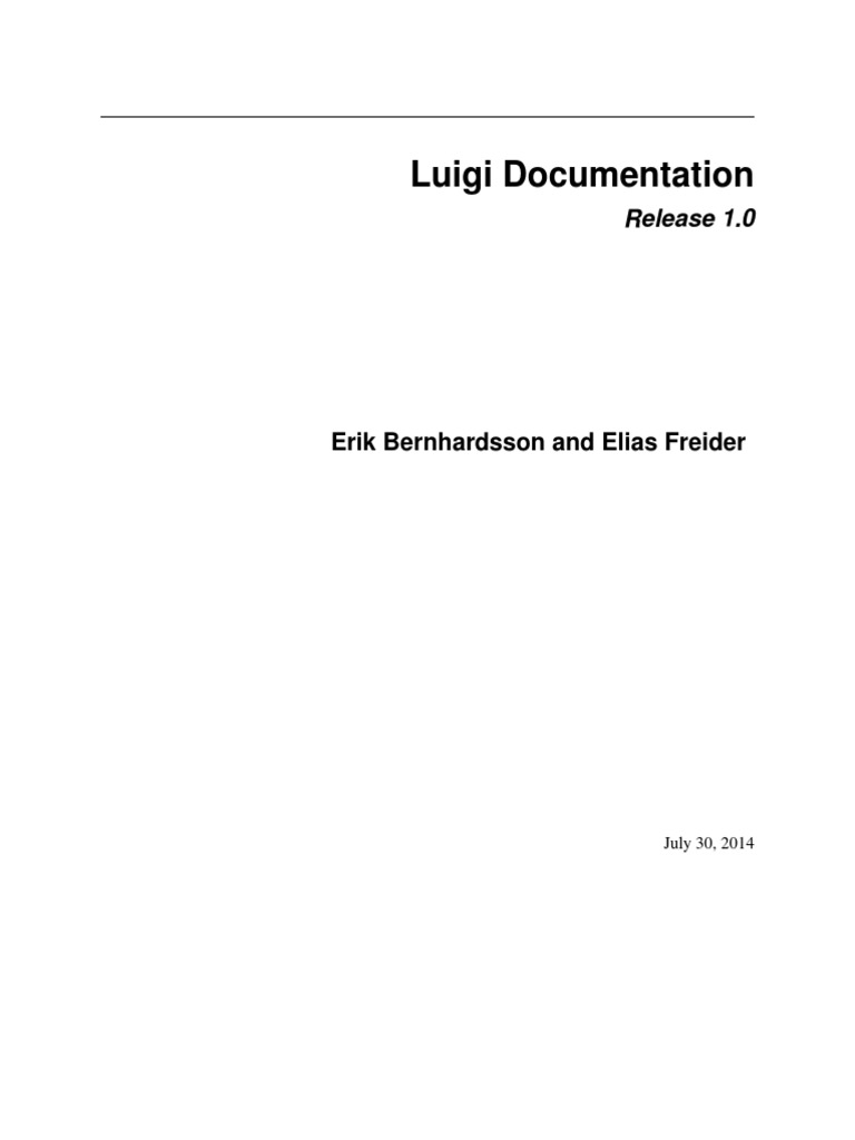 Apache Luigi Documentation Overview | PDF | Apache Hadoop | Parameter ...