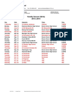 Boone Grove High School: Day Date Opponent Place Time