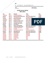 Boone Grove HS Girls Soccer Schedule 2013-2014