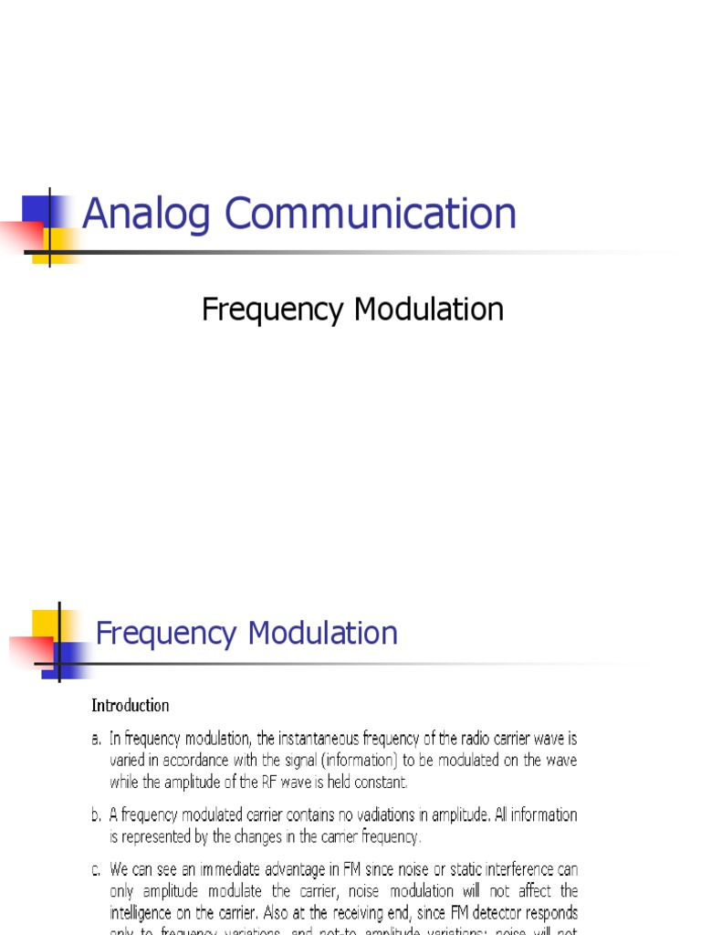 5-Analog Communication FM | PDF | Modulation | Telecommunication
