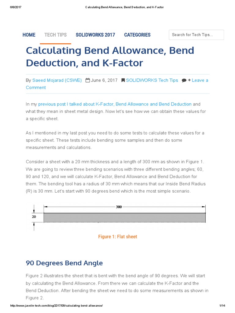 Calculating Bend Allowance, Bend Deduction, and KFactor PDF