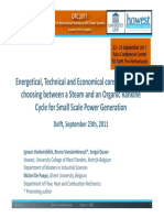 Energetical, Technical and Economical Consideration by Choosing Between A Steam and ORC For Small Scale Power Generation PDF