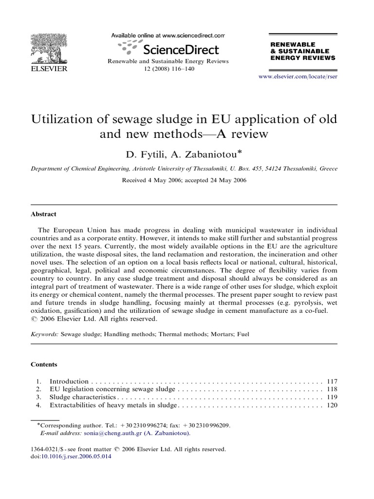 literature review on sewage sludge