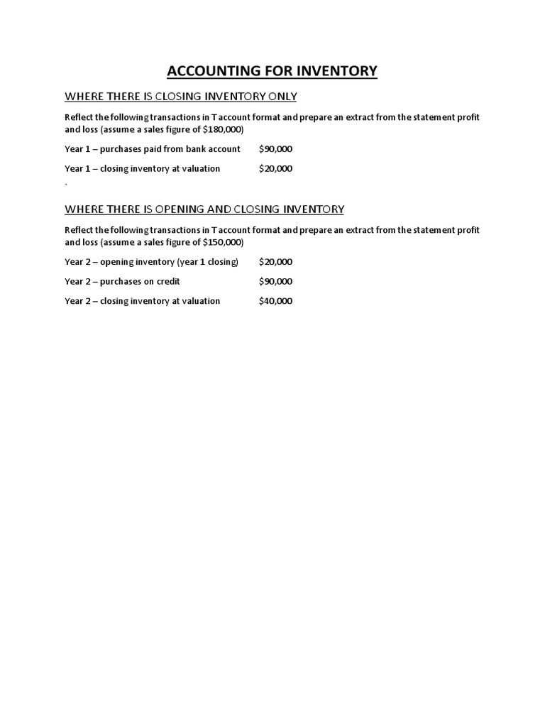 Inventory Accounting T-Accounts Guide | PDF