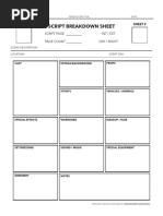 Script Breakdown Sheet | PDF | Business | Games & Activities