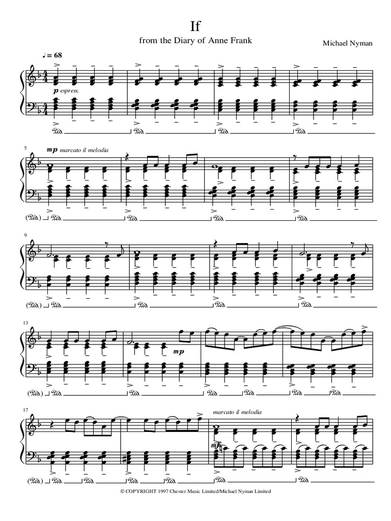 If Michael Nyman Piano Solo