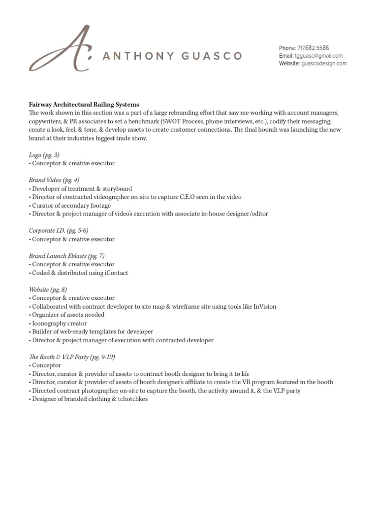 Anthony Guasco Project Write Ups | PDF | Communication Design ...