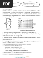 Devoir de Contrôle N°1 - Sciences Physiques - Bac Math (2014-2015) MR Barhoumi Ezzedine