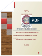 Analisis Hidrologico de La Cuenca Del Rio Chicon, Urubamba Cusco