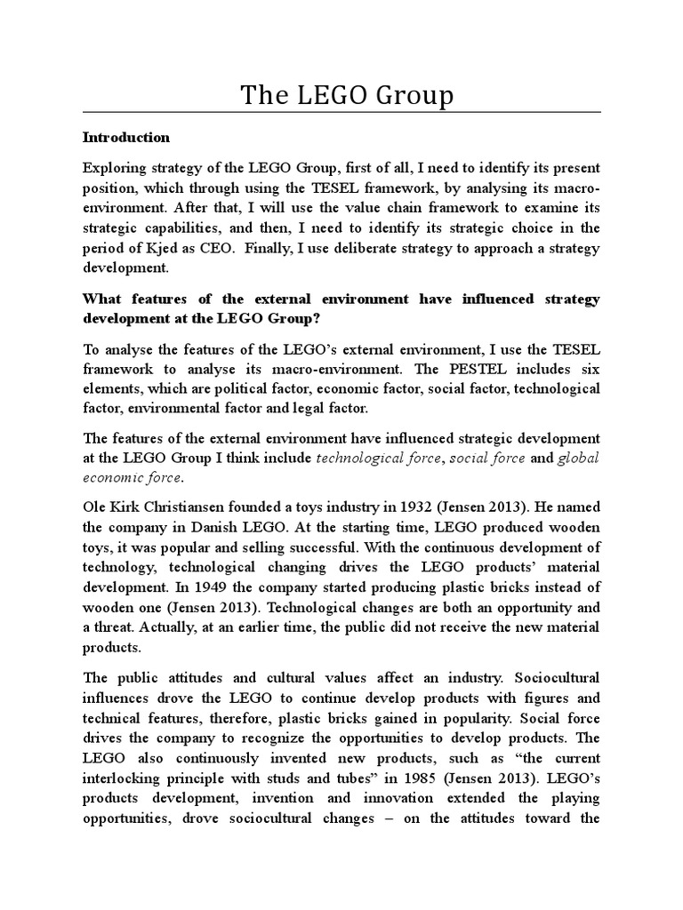 The LEGO Group | Download Free PDF | Strategic Management | Value Chain