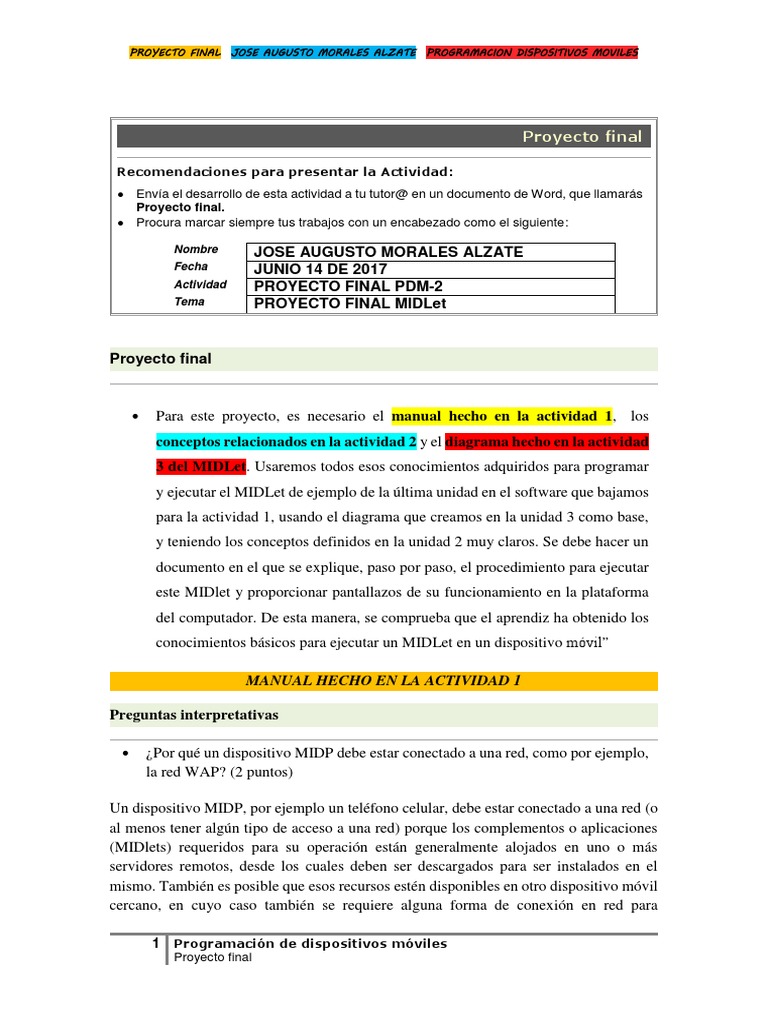 Proyecto Final: Programación MIDLet PDM-2 | PDF | máquina virtual de ...
