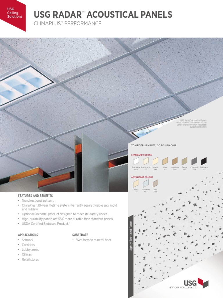 Usg Radar Climaplus Ceiling Panels Data Sc2127 Building
