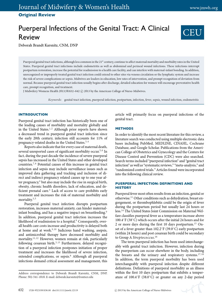 Management of Puerperal Infections | PDF | Postpartum Period | Sepsis