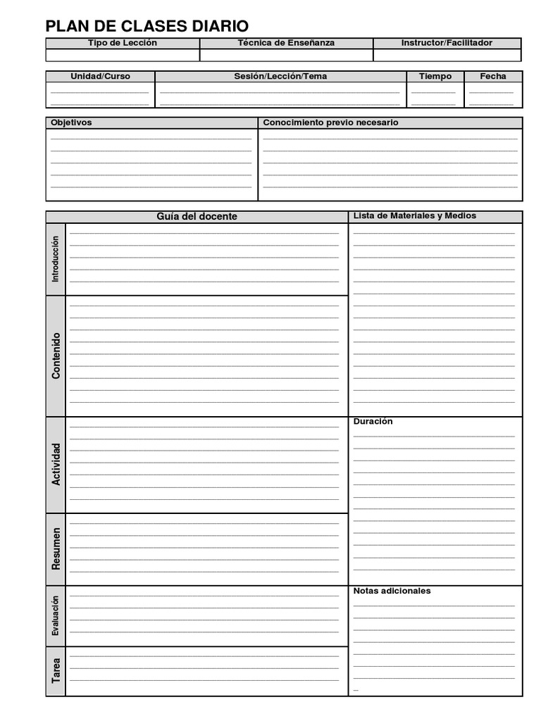 Plan Diario de Clases y Evaluación | PDF | Cognición | Comunicación