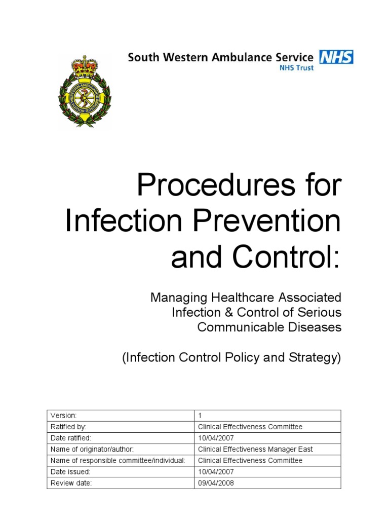 Infection Control Infection Public Health