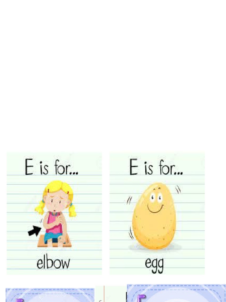 flashcards letter e