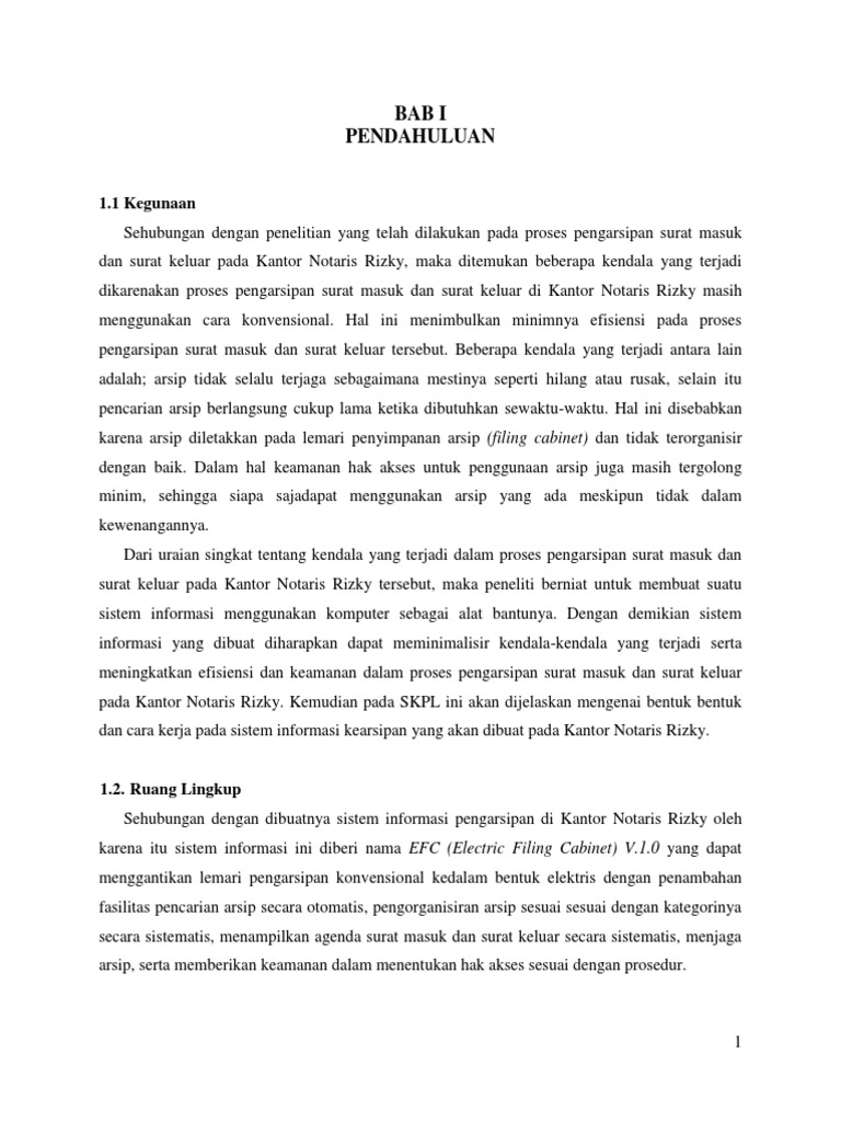 Proses Pengarsipan Surat Masuk Dan Surat Keluar Pada Kantor