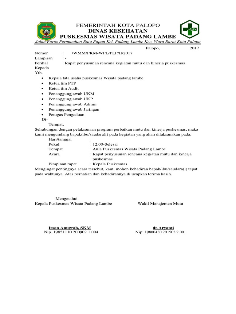 550+ Contoh Undangan Rapat Rtm Terbaik Gratis