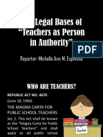 The Legal Bases of Teachers As Person in Authority