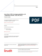 Lerat, Pierre (1995) : Les Langues Spécialisées, Coll. "Linguistique Nouvelle", Paris, PUF, 201 P.