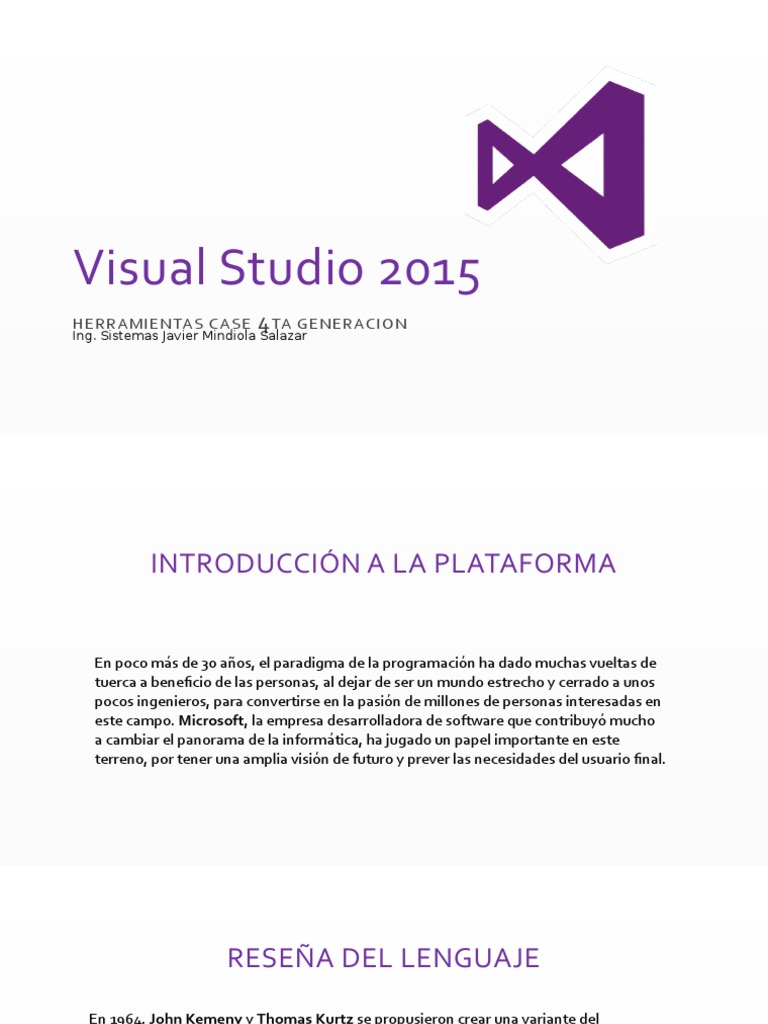 Introducción a Visual Studio 2015 | PDF | Básico | Entorno de ...