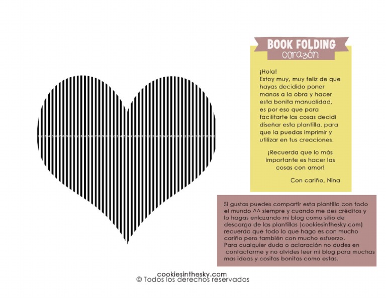 Book Folding Corazón 50 Hojas | PDF