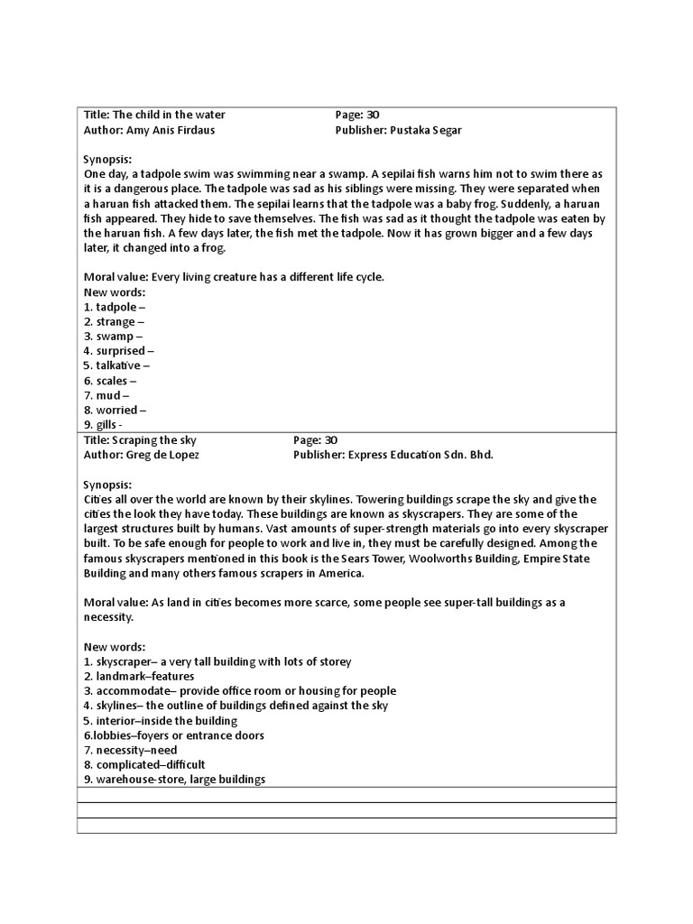 Short Story Review For Nilam Pdf