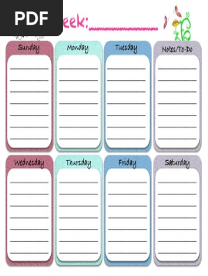 Weekly Planner Cute PDF