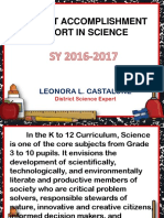 Accomplishment Report in Science