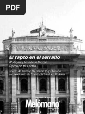 W A Mozart El Rapto En El Serrallo Pdf Tradiciones De Musica Clasica Y Artistica Musica Germanica