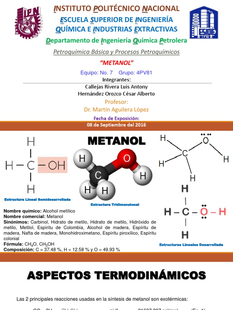 Metanol Equipo 7 Catálisis Dióxido de carbono