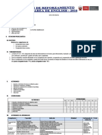 Plan de Trabajo de Reforzamiento - English - Segundo - 2016