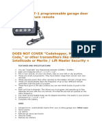 Program garage door opener with LRT-1 remote