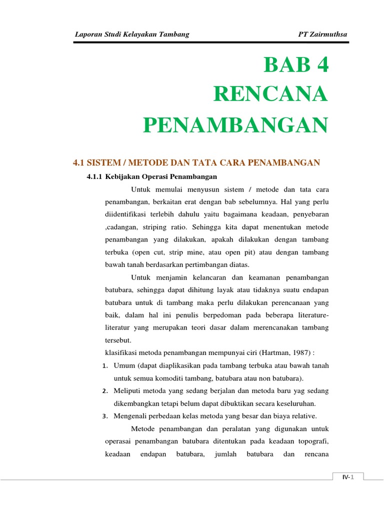 Contoh Laporan Studi Kelayakan Tambang Batubara Kumpulan