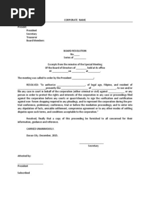 Board Resolution