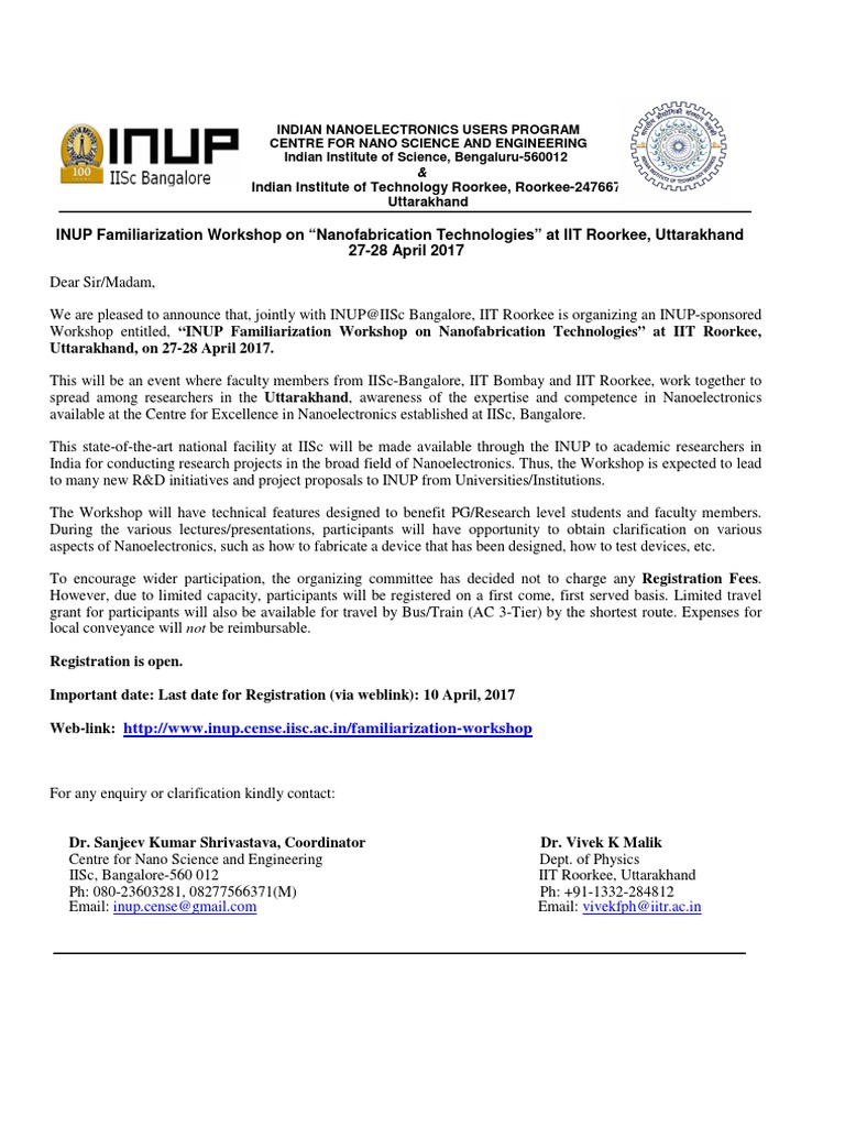Flyer IIT Roorkee PDF Science And Technology Academia