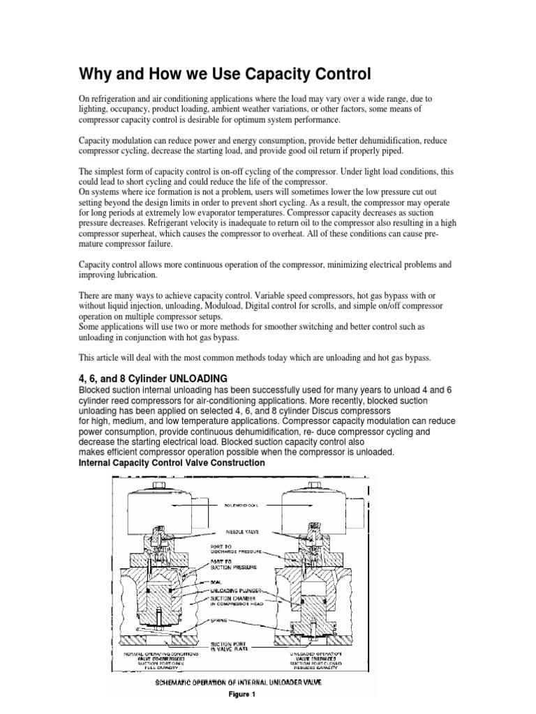Why and How We Use Capacity Control PDF | PDF | Gas Compressor | Thermostat