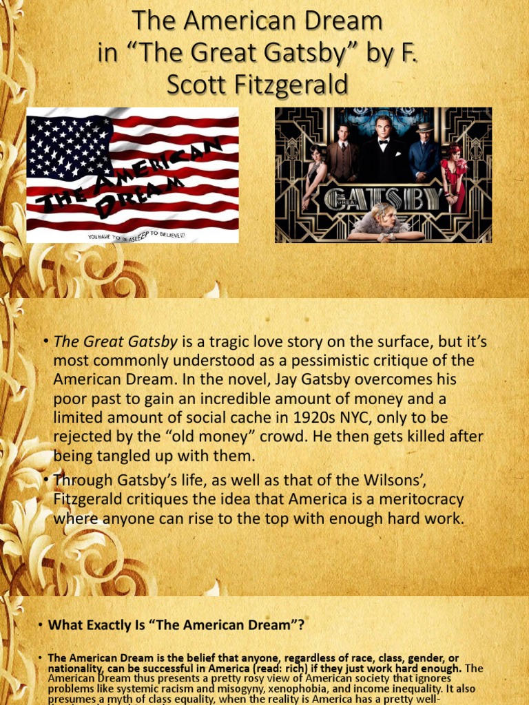 Great Gatsby American Dream The Great Gatsby