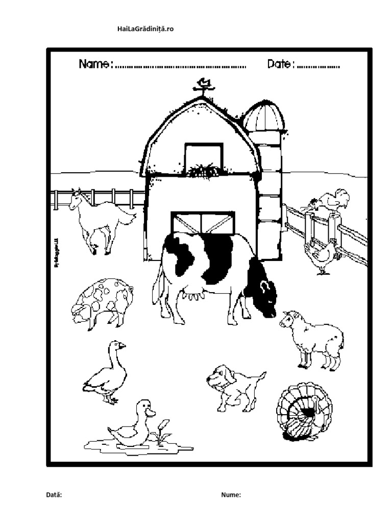 Fise De Colorat Animale De La Ferma Pdf