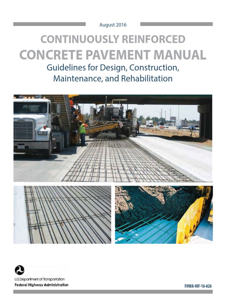 CRCP FHA Manual | Road Surface | Concrete