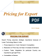Pricing For Export: Prof. K. Chander